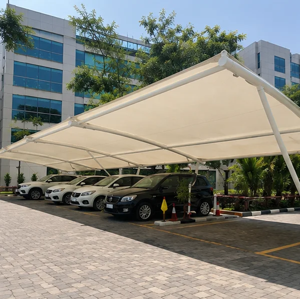 Car Parking Tensile Structure Installation Process